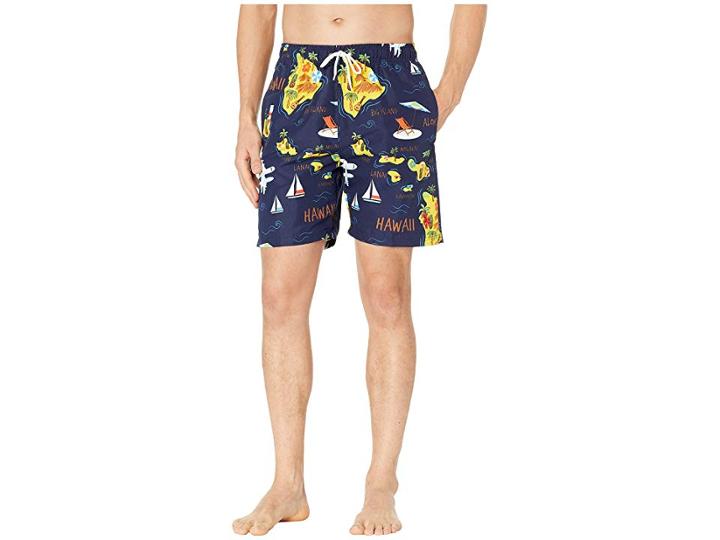 U.s. Polo Assn. Hawaii Map Swim Shorts (classic Navy) Men's Swimwear