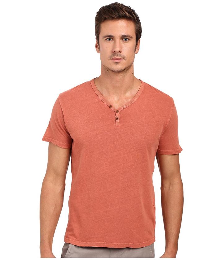 Lucky Brand Salt Point Y-neck Tee (red) Men's T Shirt