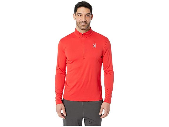 Spyder Limitless Solid Zip T-neck (red/red) Men's Long Sleeve Pullover