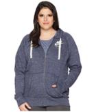 Nike Nsw Gym Vintage Full Zip Hoodie (size 1x-3x) (thunder Blue/sail) Women's Sweatshirt