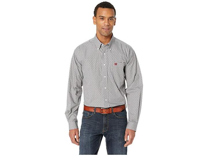 Cinch Long Sleeve Print (gray) Men's Clothing