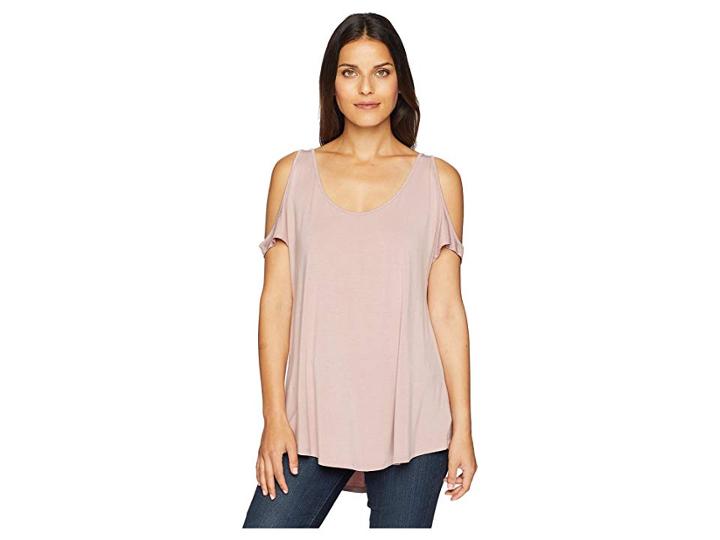 American Rose Kristen Cold Shoulder Top (dusty Pink) Women's Clothing