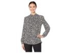 Anne Klein Foxtrot Print Cdc Popover Tunic (anne Black/anne White) Women's Blouse