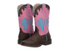 Roper Kids Cactus (toddler/little Kid) (brown Faux Leather Vamp Cactus Shaft) Cowboy Boots