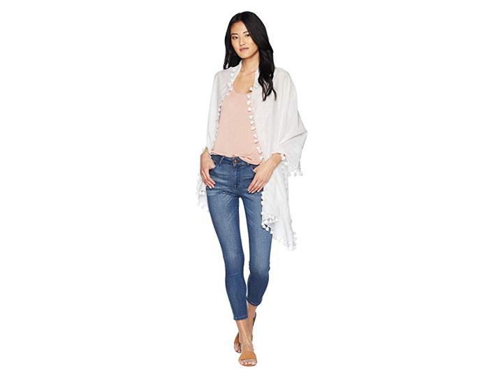Michael Stars Silky Solid Pareo (white) Scarves