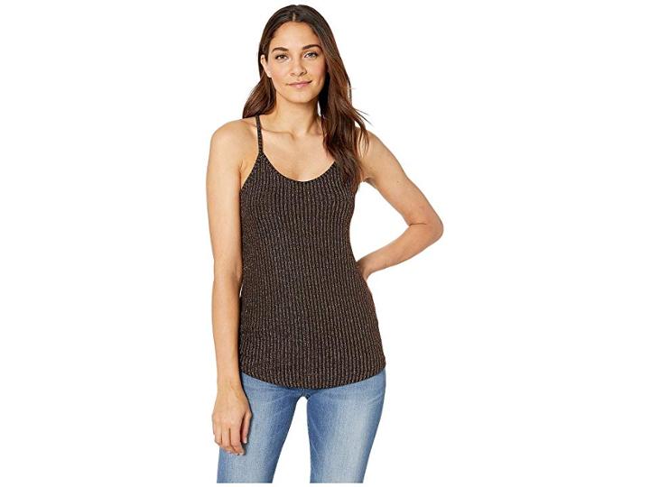 Angie Sparkle Rib Knit Cami (bronze) Women's Clothing