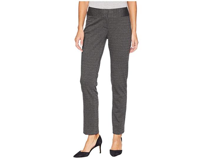 Vince Camuto Melange Herringbone Ankle Pants (rich Black) Women's Casual Pants