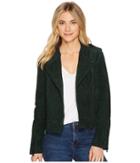 Blank Nyc Emerald Green Moto Suede Jacket In Ever Green (ever Green) Women's Coat