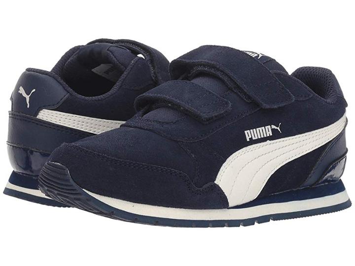 Puma Kids St Runner V2 Sd V (little Kid) (peacoat/whisper White) Girl's Shoes