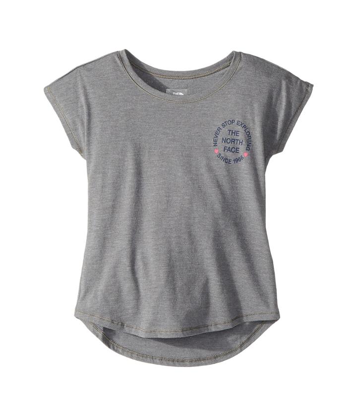 The North Face Kids Tri-blend Scoop Neck Tee (little Kids/big Kids) (tnf Medium Grey Heather) Girl's T Shirt