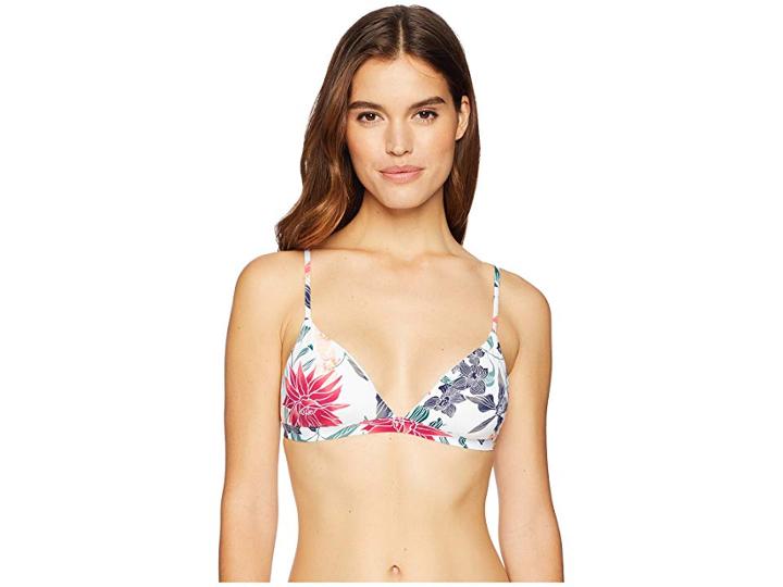 Roxy Urban Waves Moderate Fixed Tri Top (bright White Tallows) Women's Swimwear