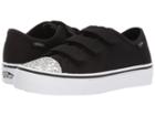 Vans Kids Style 23 V (little Kid/big Kid) ((glitter Toe) Black/true White) Girl's Shoes