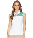 Adidas Golf Ultimate Merch Sleeveless Polo (white/hi-res Blue) Women's Sleeveless