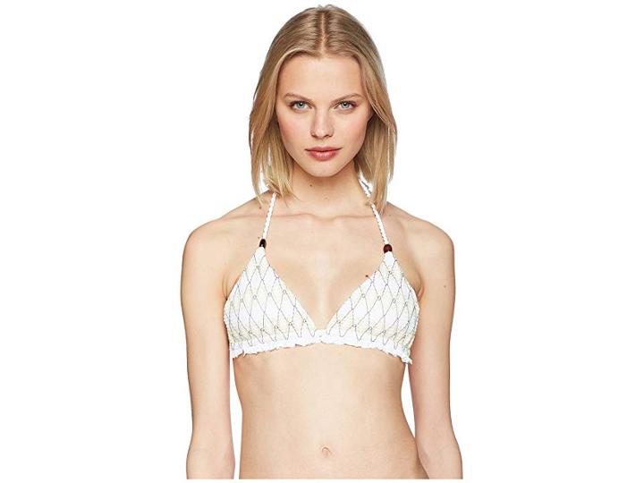 Heidi Klein Deia Smocked Triangle Top (print) Women's Swimwear