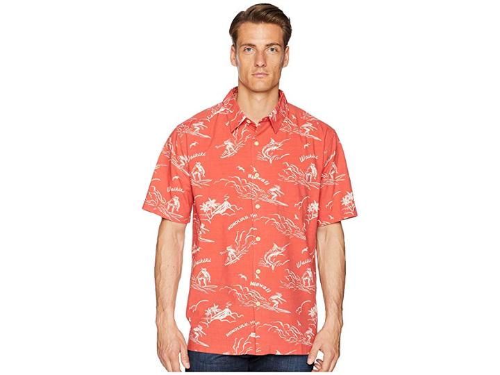 Quiksilver Waterman Town All Day Shirt (mineral Red) Men's Clothing