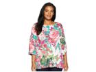 Karen Kane Plus Plus Size Bell Sleeve Side Slit Top (print) Women's Clothing