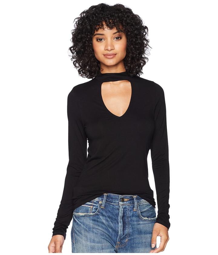 Lamade Lola Mock Neck (black) Women's T Shirt
