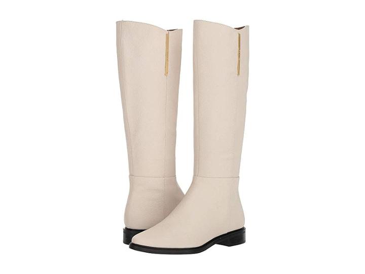 Calvin Klein Francine (soft White Pebbled Burnished Soft Nappa) Women's Shoes