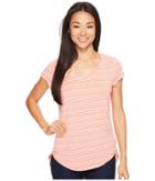 Columbia All Who Wandertm Short Sleeve Top (lychee Stripe) Women's Short Sleeve Pullover