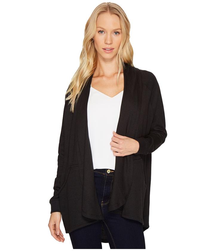 Alternative Vintage Heavy Knit Zen Wrap (black) Women's Clothing