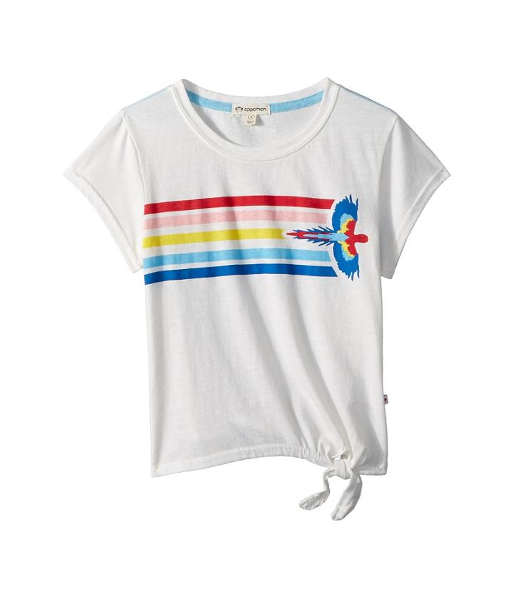 Appaman Kids Seahorse Print With Bottom Side Knot Phing Tee (toddler/little Kids/big Kids) (white) Girl's T Shirt