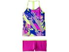 Nike Kids T-back Tankini Set (big Kids) (fuchsia Blast) Girl's Swimwear Sets