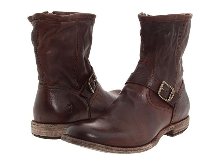 Frye Phillip Inside Zip (dark Brown) Men's Zip Boots