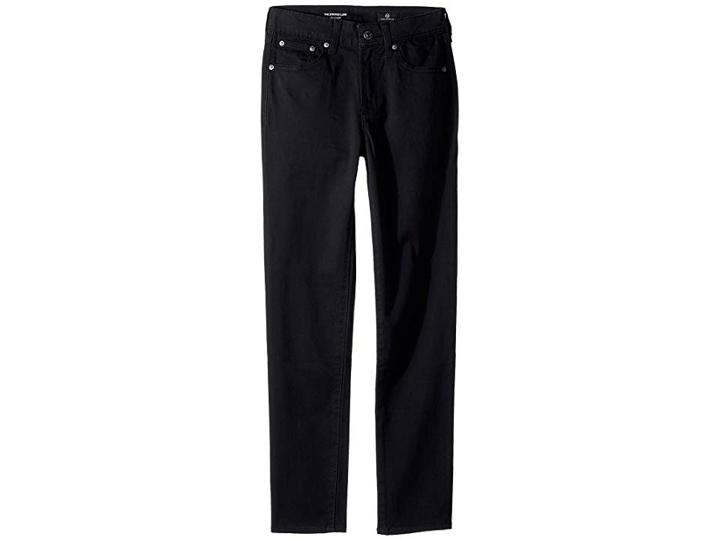Ag Adriano Goldschmied Kids Slim Straight Sueded Twill Pants (big Kids) (black) Boy's Casual Pants
