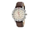 Timex Intelligent Quartz Adventure Series Compass Leather Strap Watch (cream/silver-tone/brown/red Accents) Watches