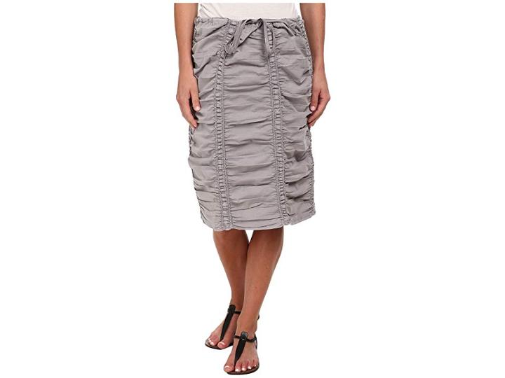 Xcvi Double Shirred Panel Knee Length Skirt (cirrus Grey) Women's Skirt