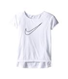 Nike Kids Dry Running Top (little Kids/big Kids) (white/black) Girl's Clothing