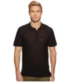 7 For All Mankind Short Sleeve Sweater Polo (black) Men's Sweater