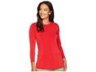 Lauren Ralph Lauren Petite Button-trim Matte Jersey Top (crimson) Women's Clothing