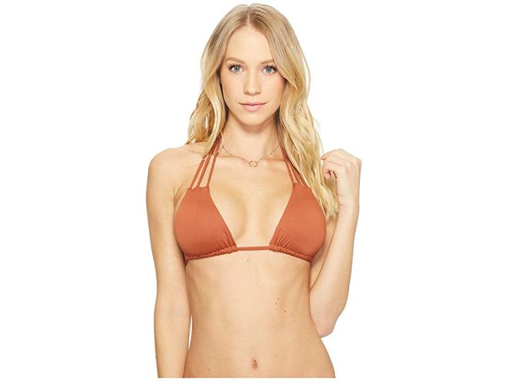Vitamin A Swimwear Jaydah Braid Triangle Top (rum Ecolux) Women's Swimwear
