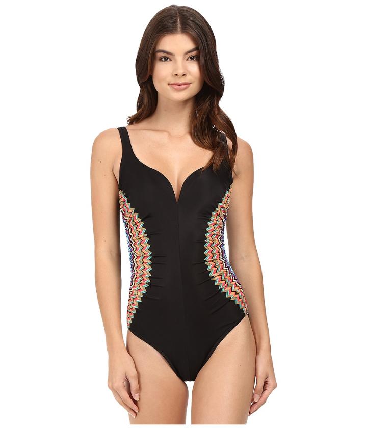 Miraclesuit Zip Line Temptress One-piece (black) Women's Swimsuits One Piece