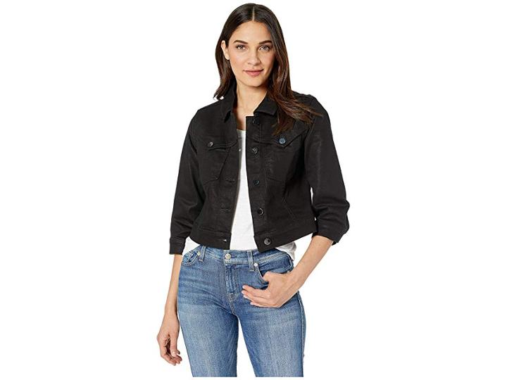 Bcbgmaxazria Long Sleeve Denim Jacket (black) Women's Coat