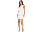 Vince Camuto Lace Shift Dress With Eyelash Lace At Neckline And Arm (cream) Women's Dress