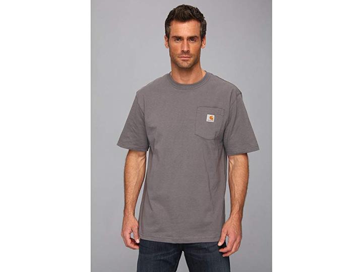 Carhartt Big Tall Workwear Pocket S/s Tee (charcoal) Men's Short Sleeve Pullover