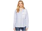 Lauren Ralph Lauren Embroidered Linen Shirt (blue/white) Women's Clothing
