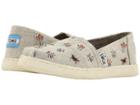 Toms Kids Alpargata (little Kid/big Kid) (drizzle Grey Embroidered Bugs) Girl's Shoes
