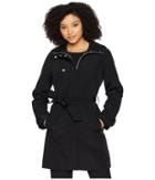 Ivanka Trump Crest Button Belted Raincoat (black) Women's Coat