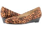 Trotters Lauren (tan Cheetah Microfiber) Women's Wedge Shoes
