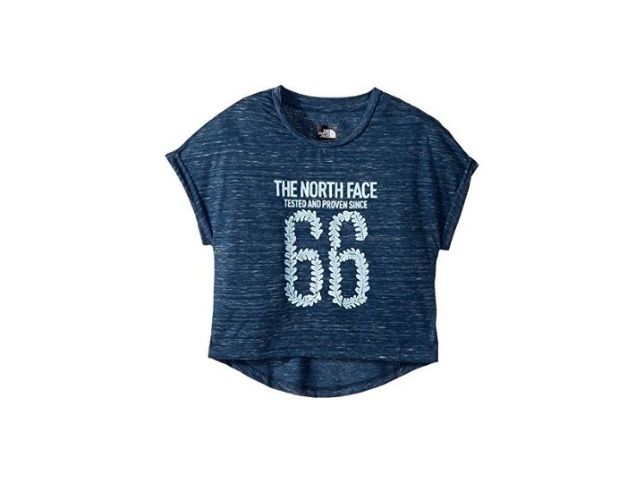 The North Face Kids Long And Short Of It Tee (little Kids/big Kids) (blue Wing Teal Heather) Girl's T Shirt