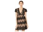 Miss Me Cap Sleeve Empire Waist Lace Mini Dress (black) Women's Dress