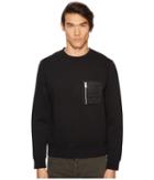 The Kooples Athletic Sweatshirt W/ Leather Details (black) Men's Clothing