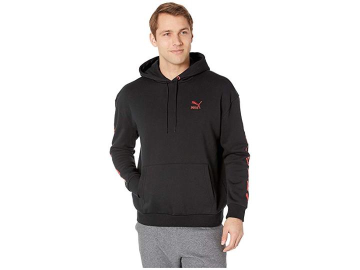 Puma Sportstyle Hoodie (puma Black/high Risk Red) Men's Sweatshirt