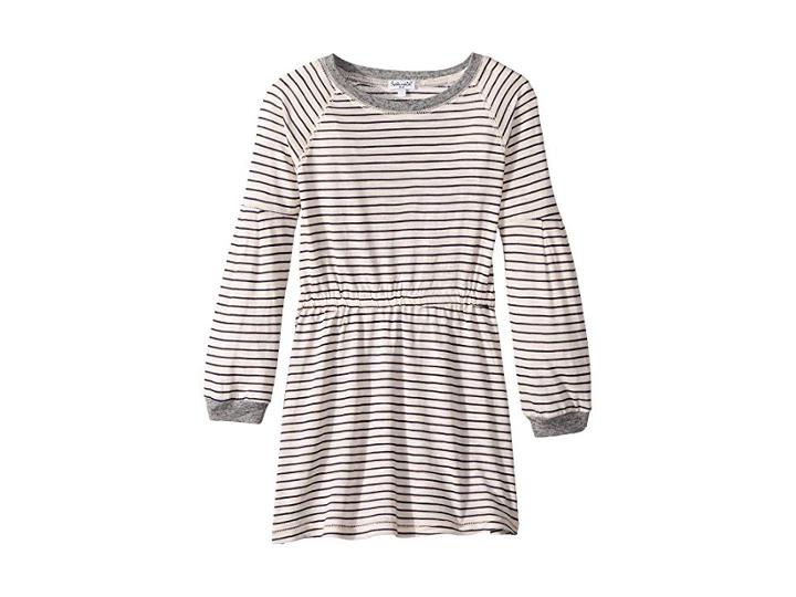 Splendid Littles Yarn-dyed Long Sleeve Midi Dress (little Kids) (pink Stripe) Girl's Dress