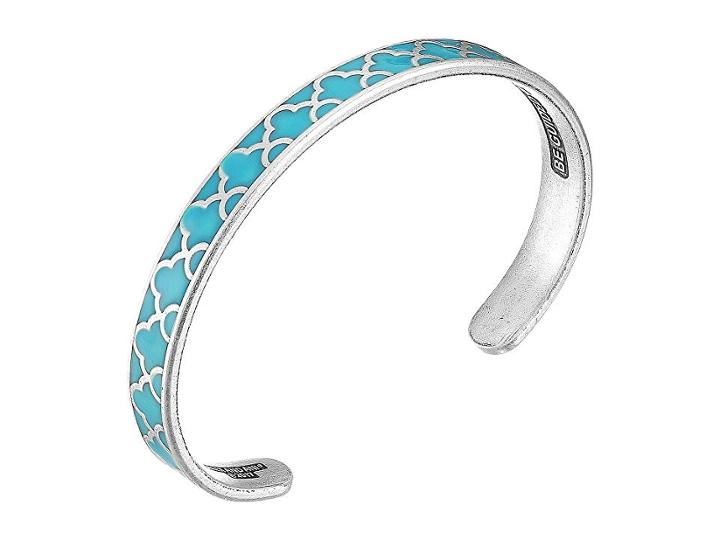 Alex And Ani Seaside Color Infusion Cuff Bracelet (island Teal/rafaelian Silver) Bracelet