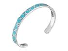 Alex And Ani Seaside Color Infusion Cuff Bracelet (island Teal/rafaelian Silver) Bracelet