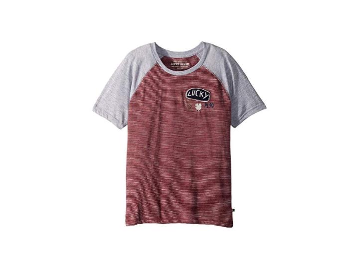 Lucky Brand Kids Short Sleeve Tee (big Kids) (zinfandel Heather) Boy's T Shirt